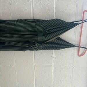 Green Striped Sleeveless Jumpsuit